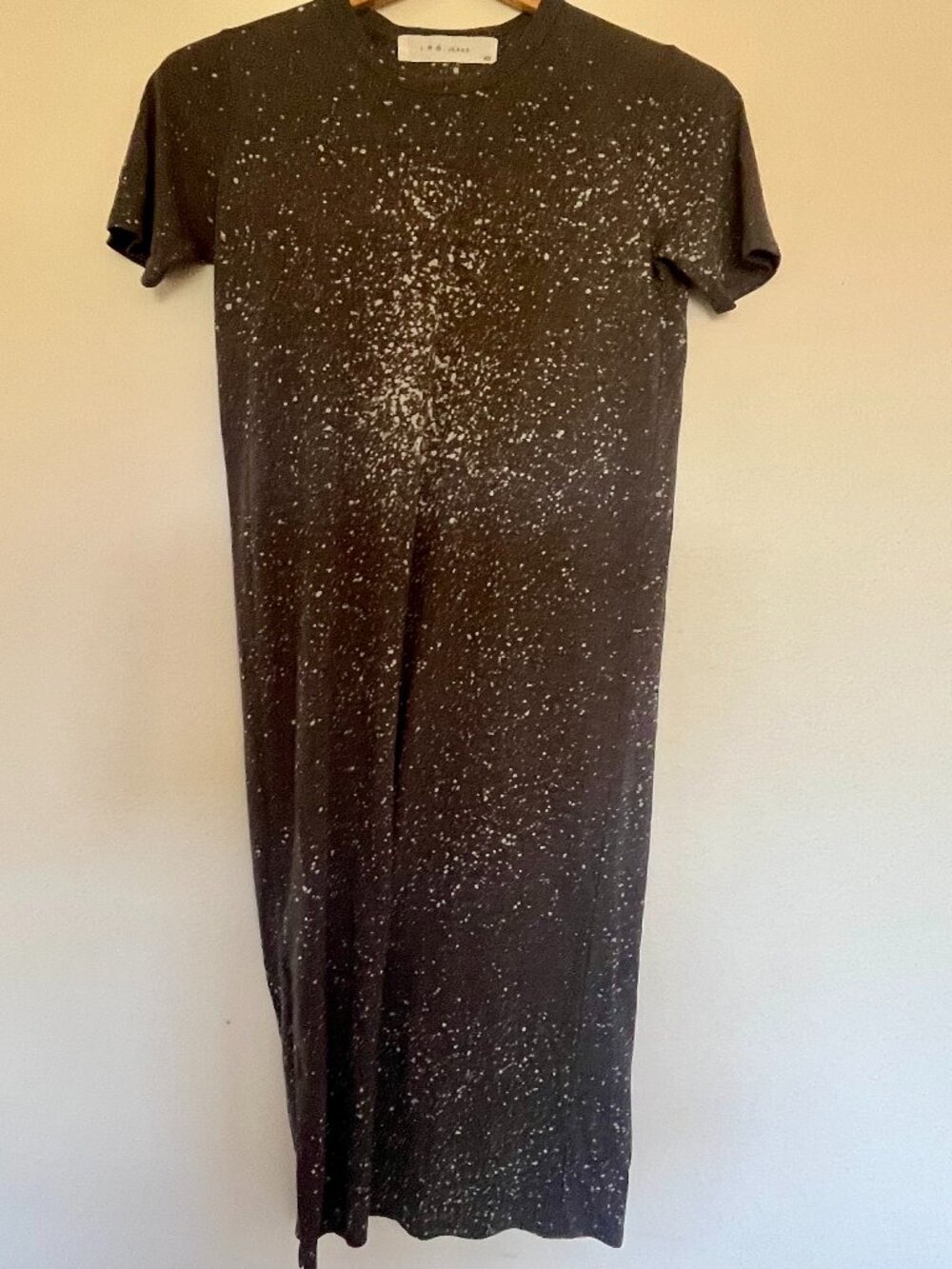 IRO "Lina" splatter short sleeve maxi Tee Shirt Dress Gray Size XS - Picture 1 of 6